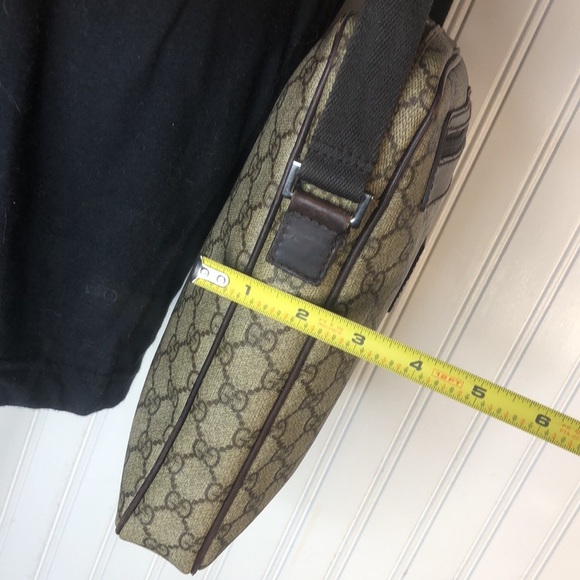 MGUCCI Supreme GG Leather Coated Canvas Crossbody Messenger Bag + Gucci Dust Bag - Picture 15 of 17
